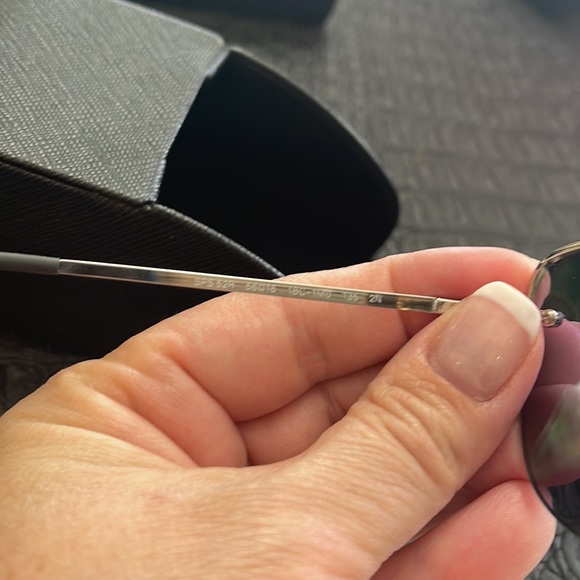 Prada Rimless Aviator Sunglasses Green Mirror Flash #SPS 52R - Picture 9 of 9
